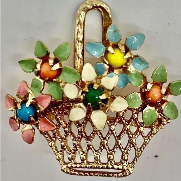 Accessories - Vintage Enameled Filigree Brooch​​​​​​​​​​​​​​​​​​​​​​​​​